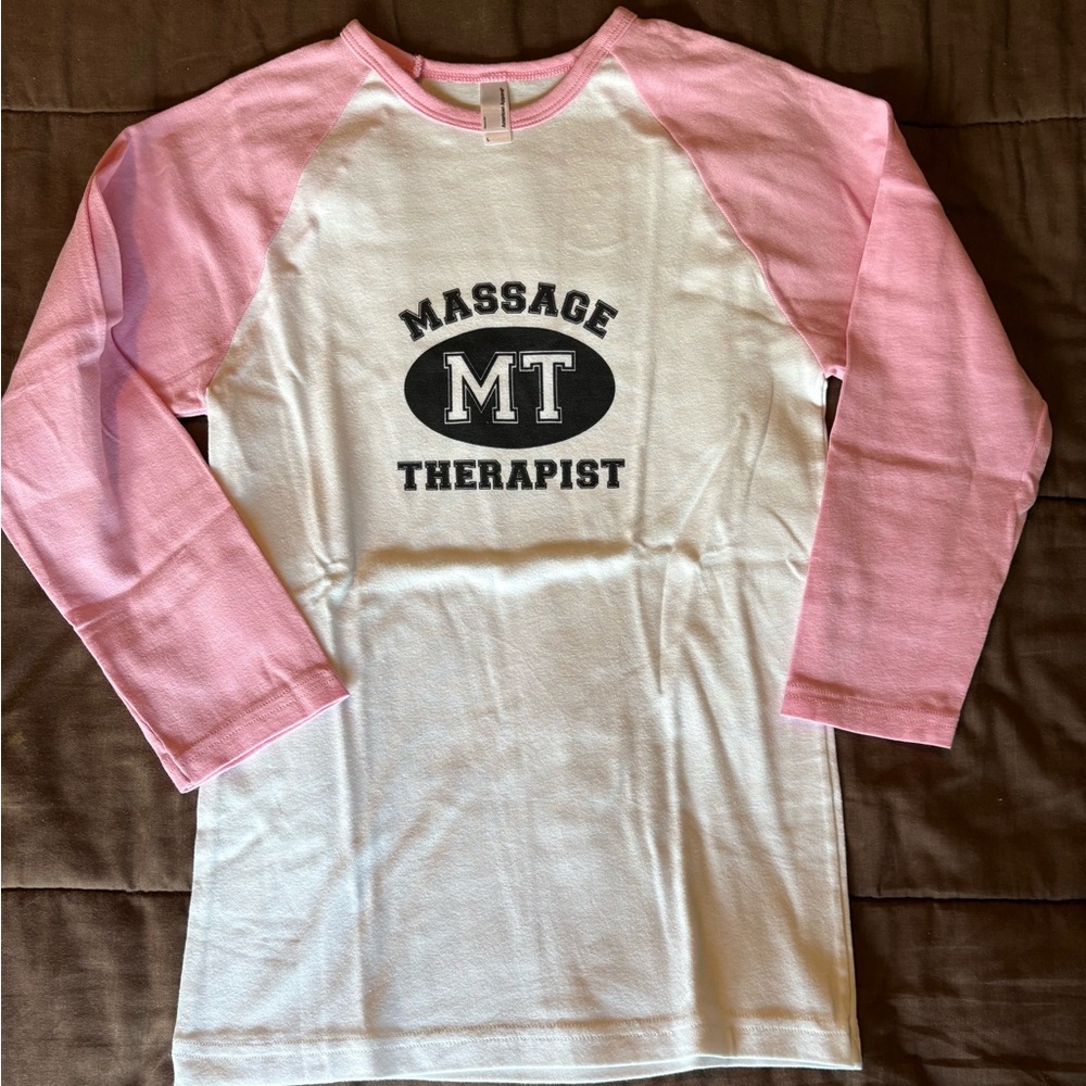New-Pink and White Massage Therapist Jersey Shirt